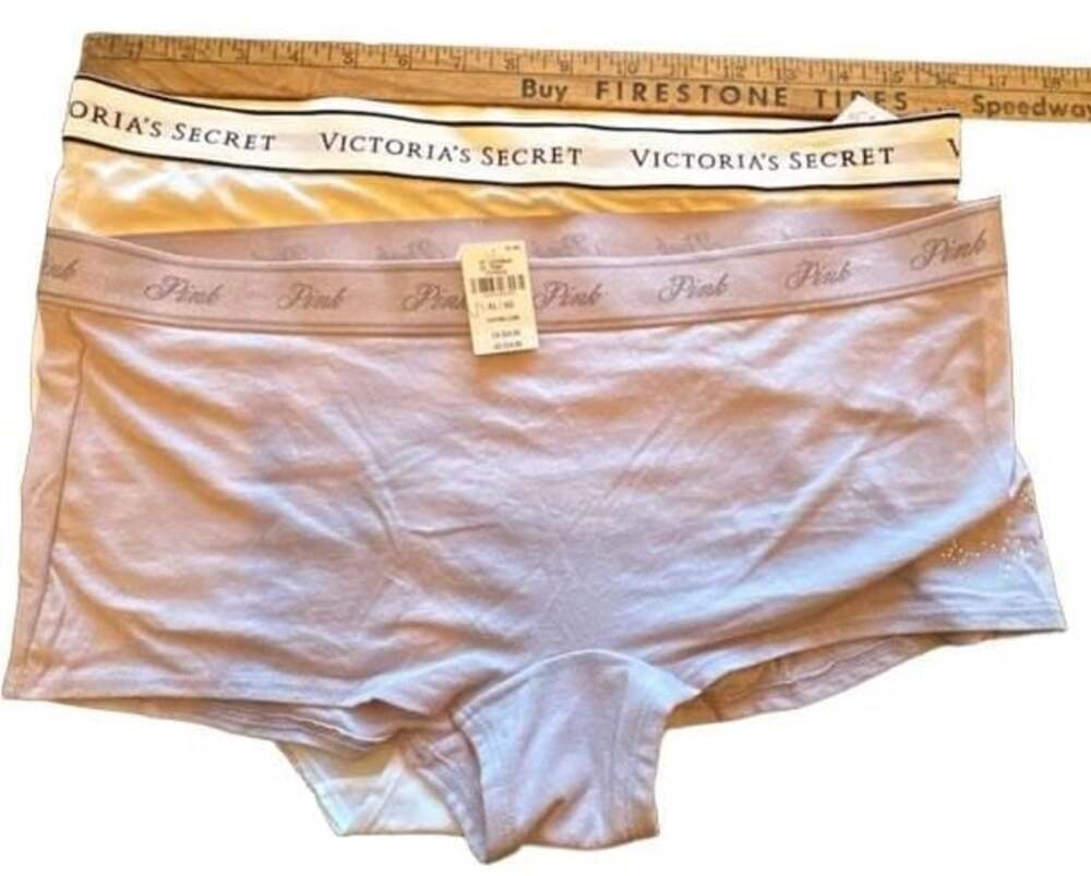 Victoria's Secret PINK Logo Cotton Boyshort Panty Lot Size XL
